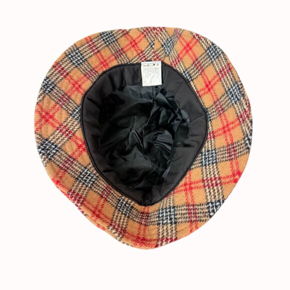 Vintage Fall Vibes Bucket Hat Windowpane Plaid Adjustable Drawstring For Women - Picture 10 of 11